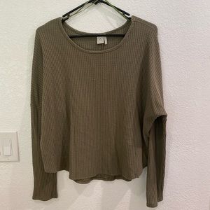 Paper Crane Olive Green Long Sleeve Shirt